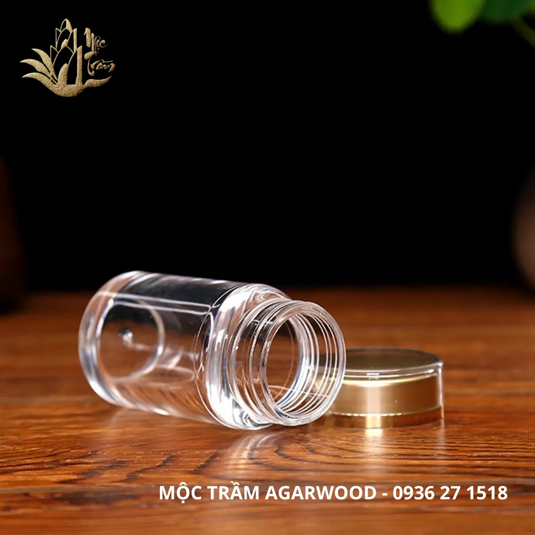 Premium Clear Acrylic Jar – Storage &amp; Display Container for Agarwood Bracelets, Saffron &amp; Feng Shui Jewelry (3×10cm)